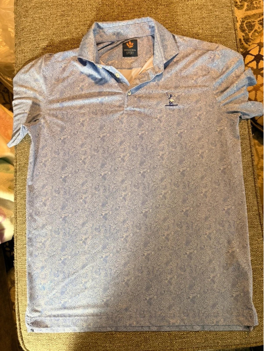 Donald Ross Sport Men's Polo Shirt Size S Blue Paisley Golf